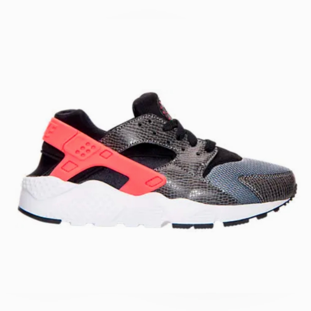 Nike Huarache Run GS Trainers 654275-010 Black/Crimson/White Size 6.5Y - W8